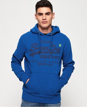 Superdry Premium Goods Tonal Férfi Kapucnis Pulóver Kék | DRBVH4725